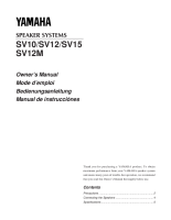 Yamaha SV-15 - Owners Manual